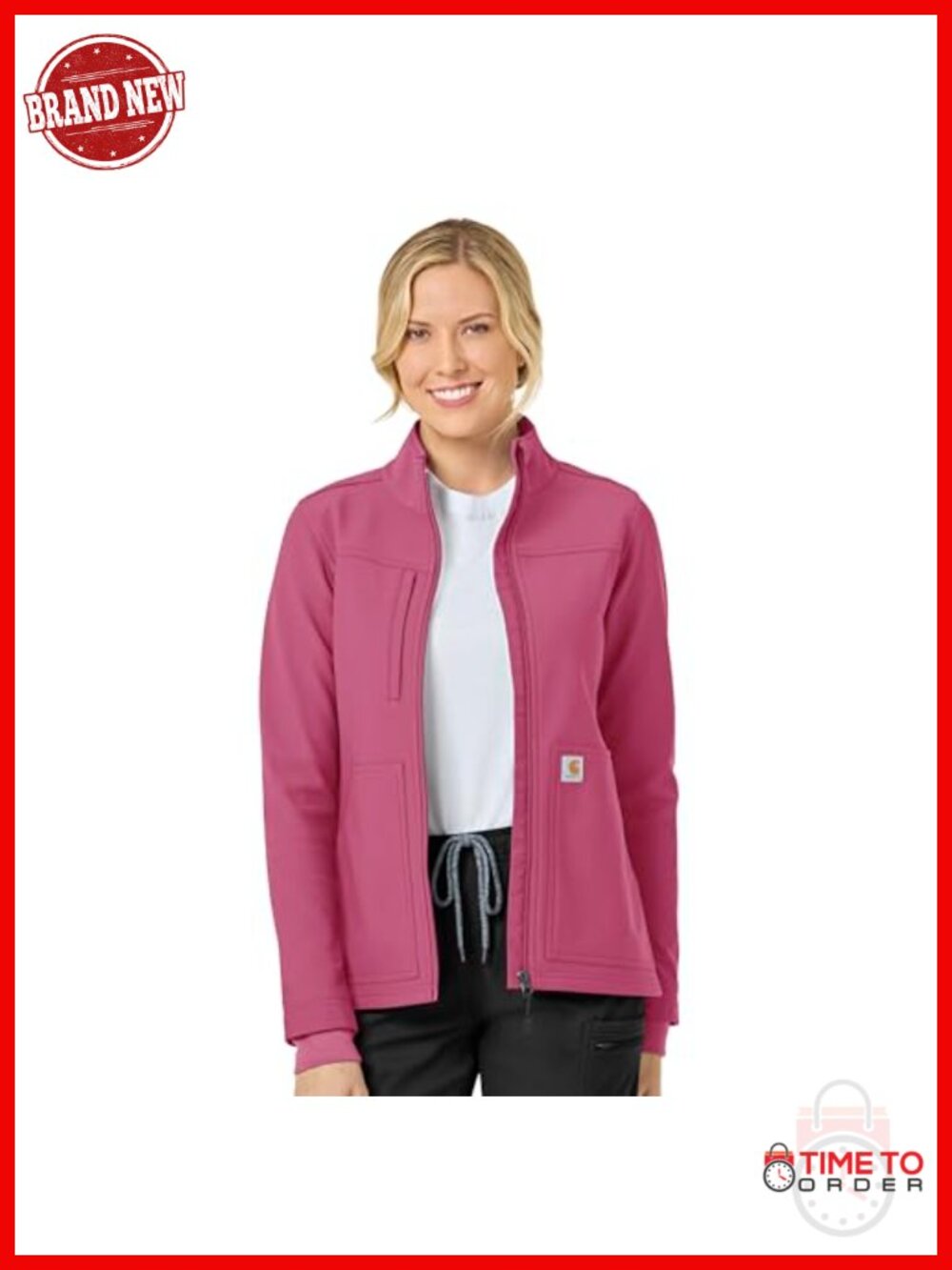 Women's Modern Fit Bonded Fleece Scrub Jacket with Stretch